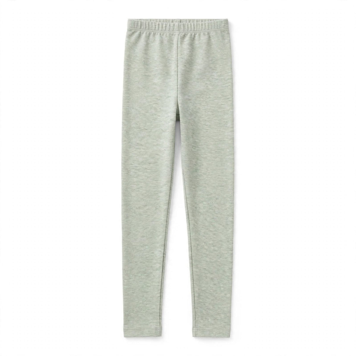 Girls' grey marl cotton stretch leggings with an elastic waistband