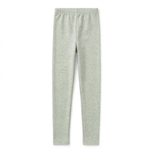 Girls' grey marl cotton stretch leggings with an elastic waistband