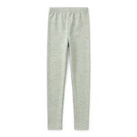 Girls' grey marl cotton stretch leggings with an elastic waistband